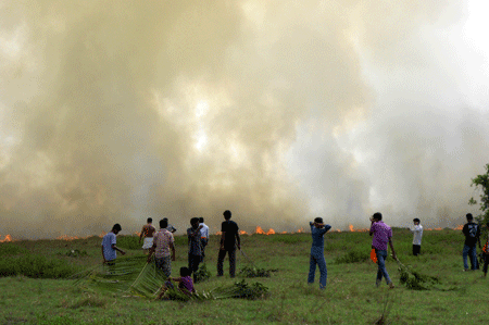 Wildfire destroys Several Acres of Vegetation at Bannanje