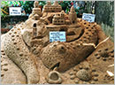 Coronavirus awareness sand sculpture by srinath manipal