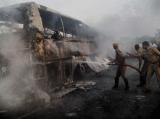 Six killed as bus catches fire in Karnataka
