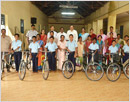 Moodubelle: Free Cycles distributed to Eighth Standard Students of St. Lawrence Kannada Medium HS