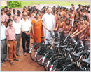Shirva:  Free Cycles Distributed to 120 students of Eighth Standard of St. Mary’s High School