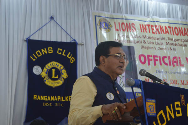 Lions  District Governor Pays Official Visit to Lions Club, Moodubelle