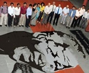 Manipal University pays tribute to  Nelson  Mandela through Rangoli and water colour painting!