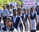 Udupi: Students of St. Lawrence PU and Degree College Moodubelle take out AIDS Awareness Rally
