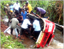 Karkala: Bus runs into stream injuring 25 students