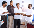 Lalaji Mendon issues cheque for Samudaya Bhavana
