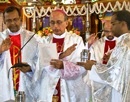 Udupi Bishop Gerald I Lobo Blesses Oils during Eucharistic Celebration at Milagres Cathedral