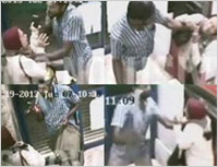 Woman brutally attacked with a machete inside Bangalore ATM