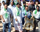 Udupi:  Protesting against lethargy, JD(S) ‘locks’ the Taluk Office  gate