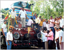 Udupi:  First Bangalore-Karwar Train welcomed at Indrali Station