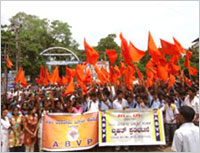 ABVP activists assault girl for not joining stir